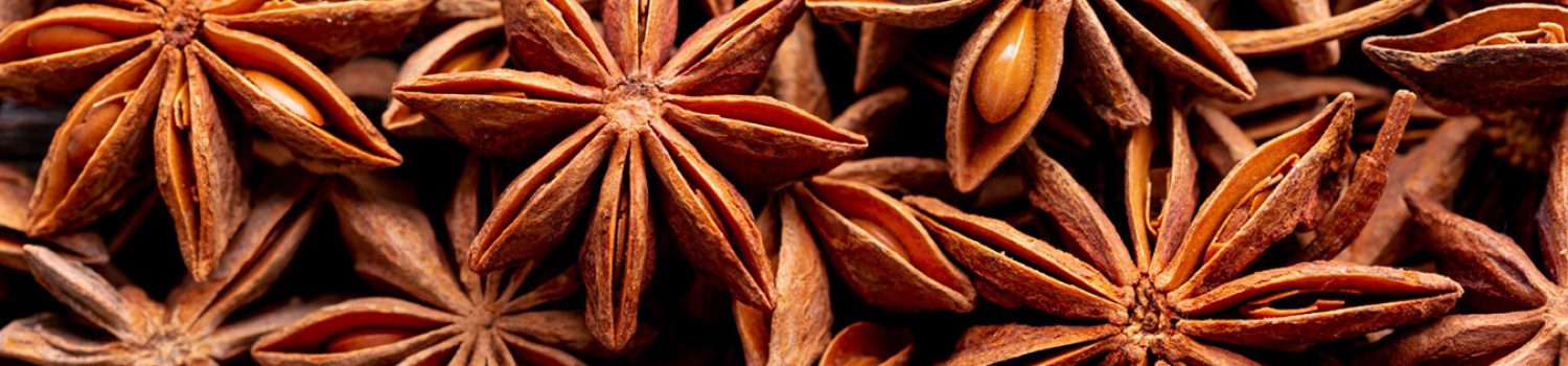 top view star anise spice
